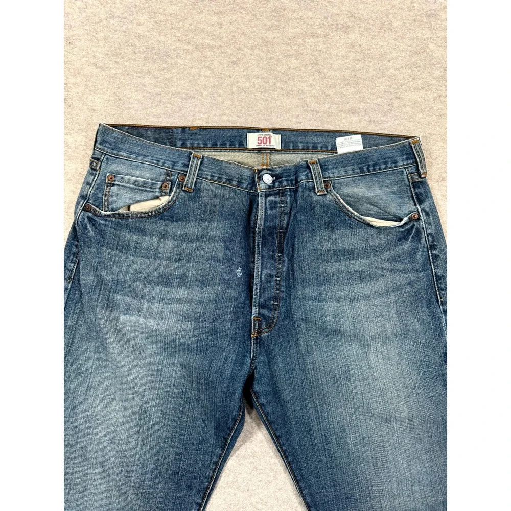 Vintage Levi's 501 Original Jeans Mens 40x30 Blue Denim Straight Leg Button Fly